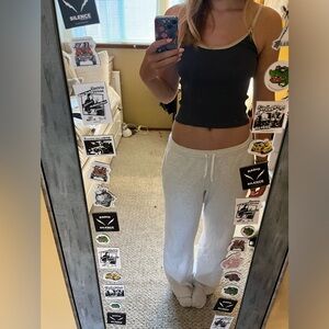 brandy navy blue based white border tank top